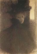 Gustav Klimt Lady with cape and Hat (mk20) oil